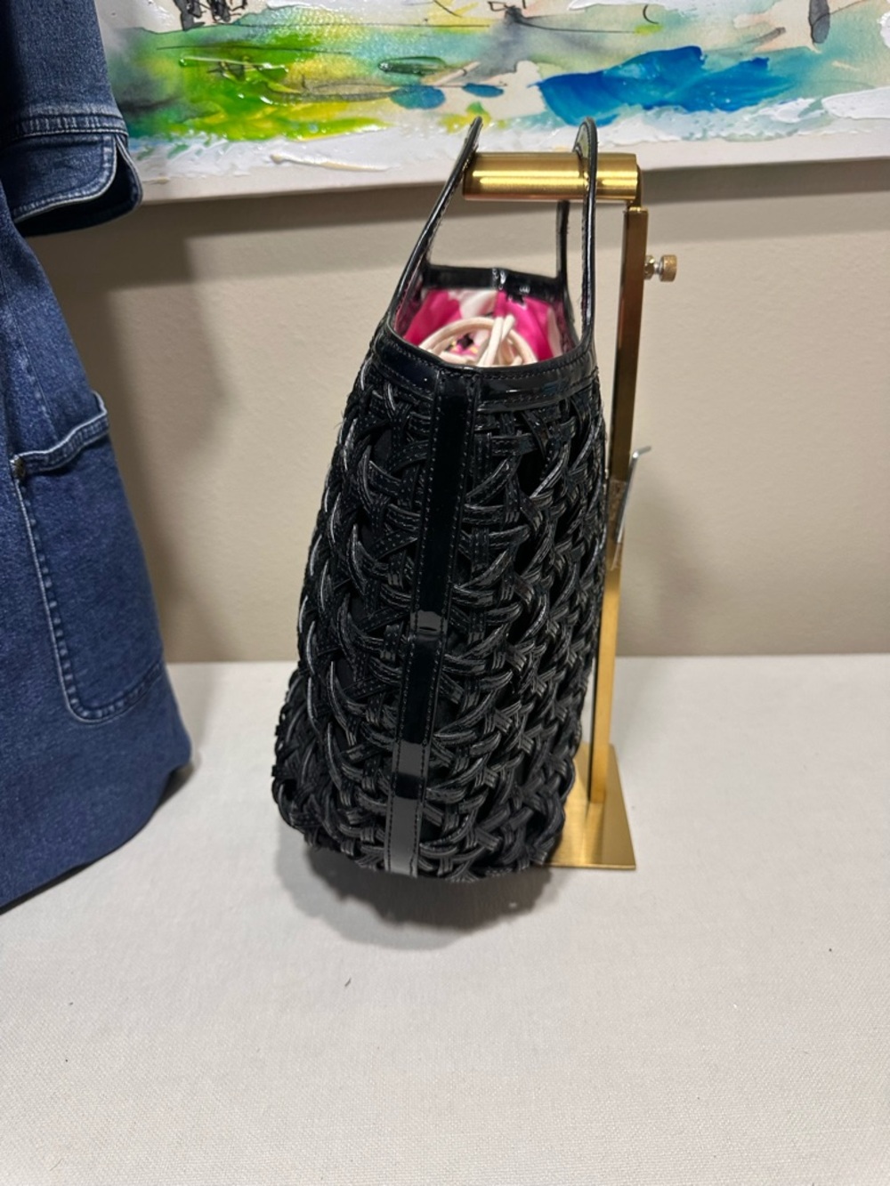 kate spade Black Woven Patent Leather Tote- WKA475284 - Picture 6 of 10